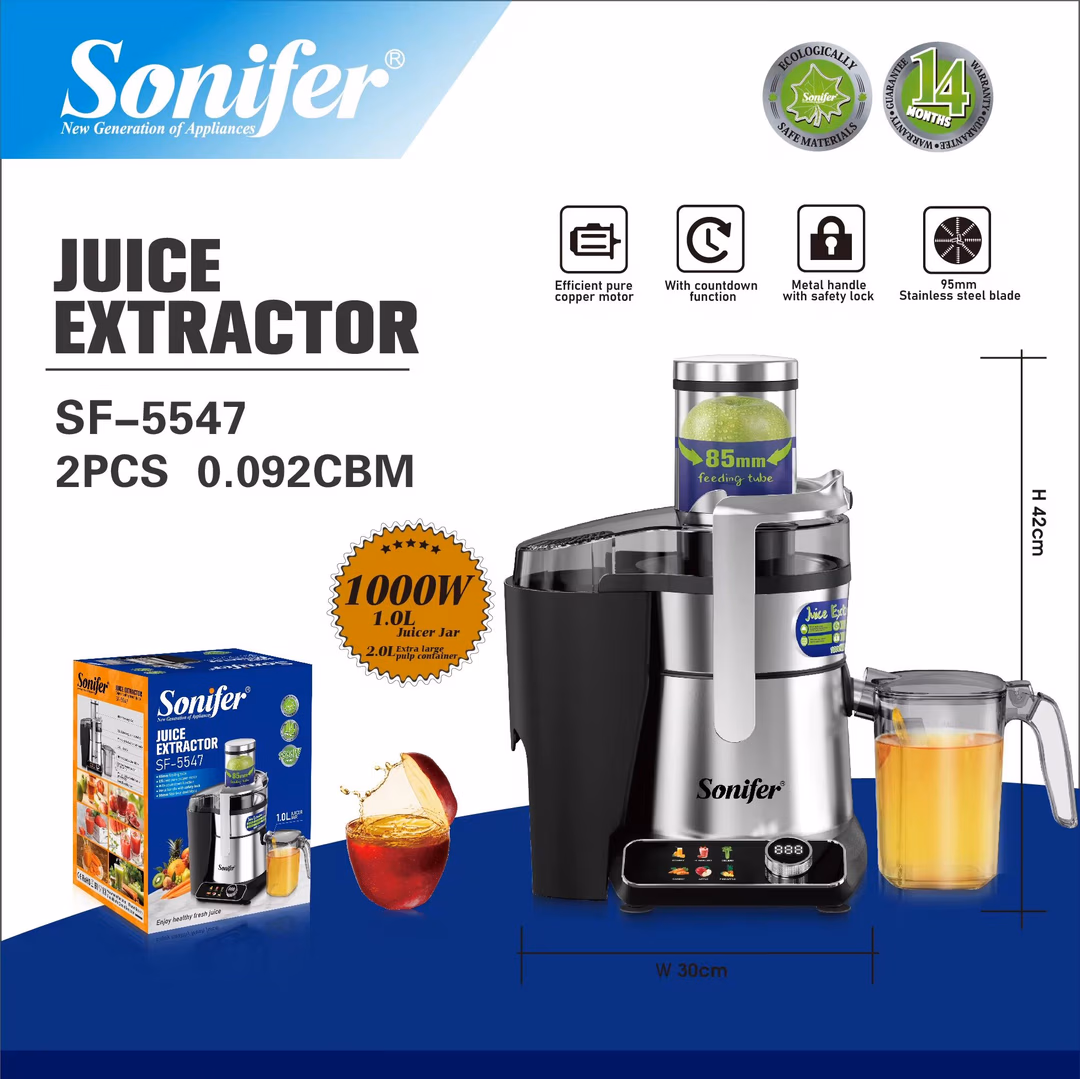 Sharbat chiqargich Sonifer SF-5547, центробежный отжим, 1 л, 6 скоростей
