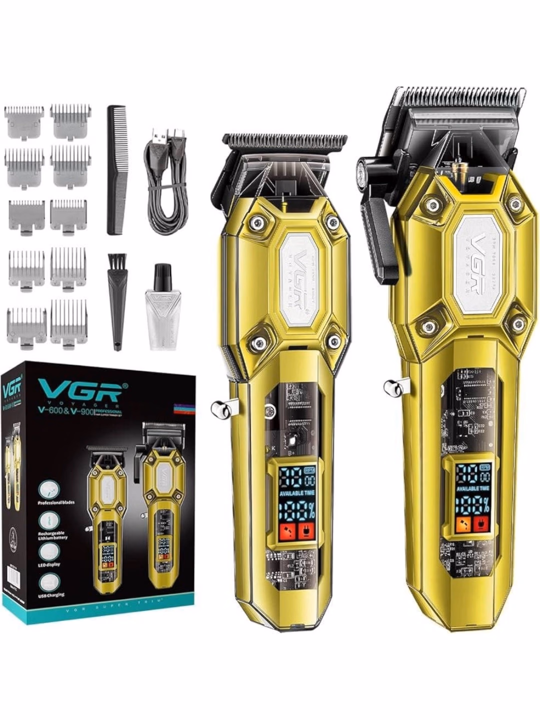 VGR V-600 & V-900 Professional soch va soqol travmeri 2-in-1 kerketalik pichoqli - 2
