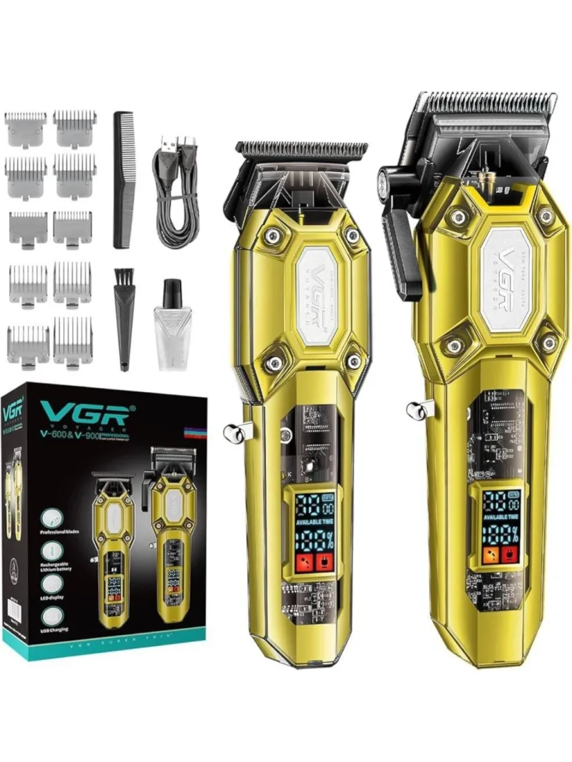 VGR V-600 & V-900 Professional soch va soqol travmeri 2-in-1 kerketalik pichoqli