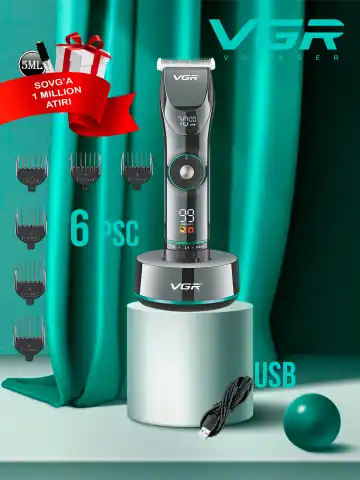 VGR V-256 Erkaklar uchun soch va soqol mashinkasi, 1200 mAh Li-Ion