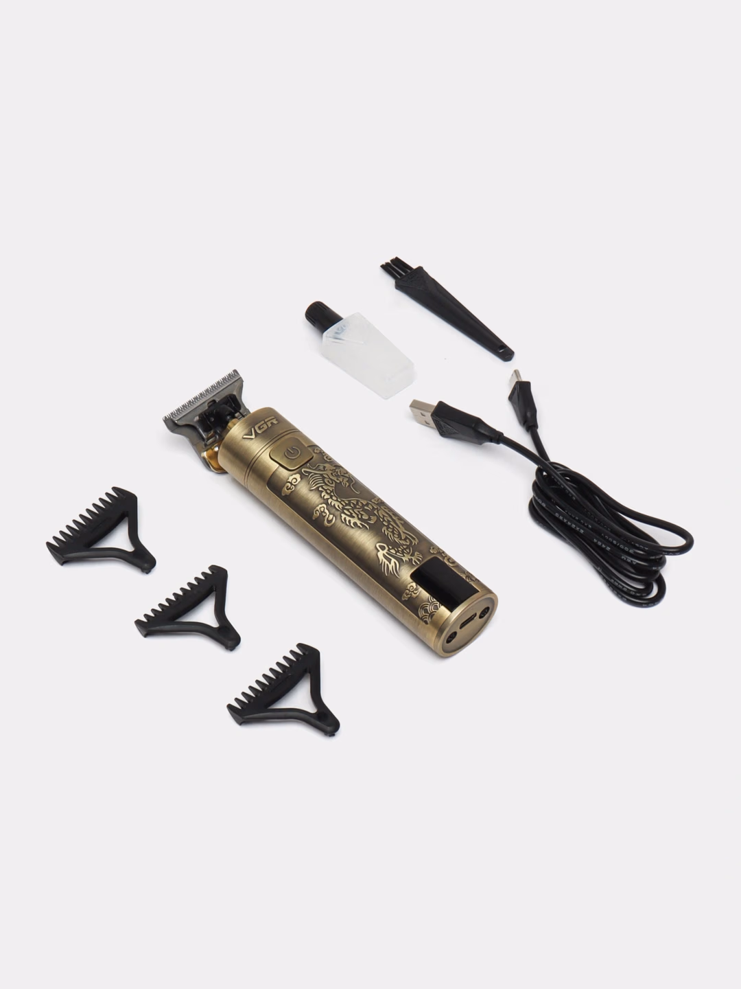VGR V-076 Professional Simsiz Trimmer, Displey, USB, Oqimli Po'lat Pichoq