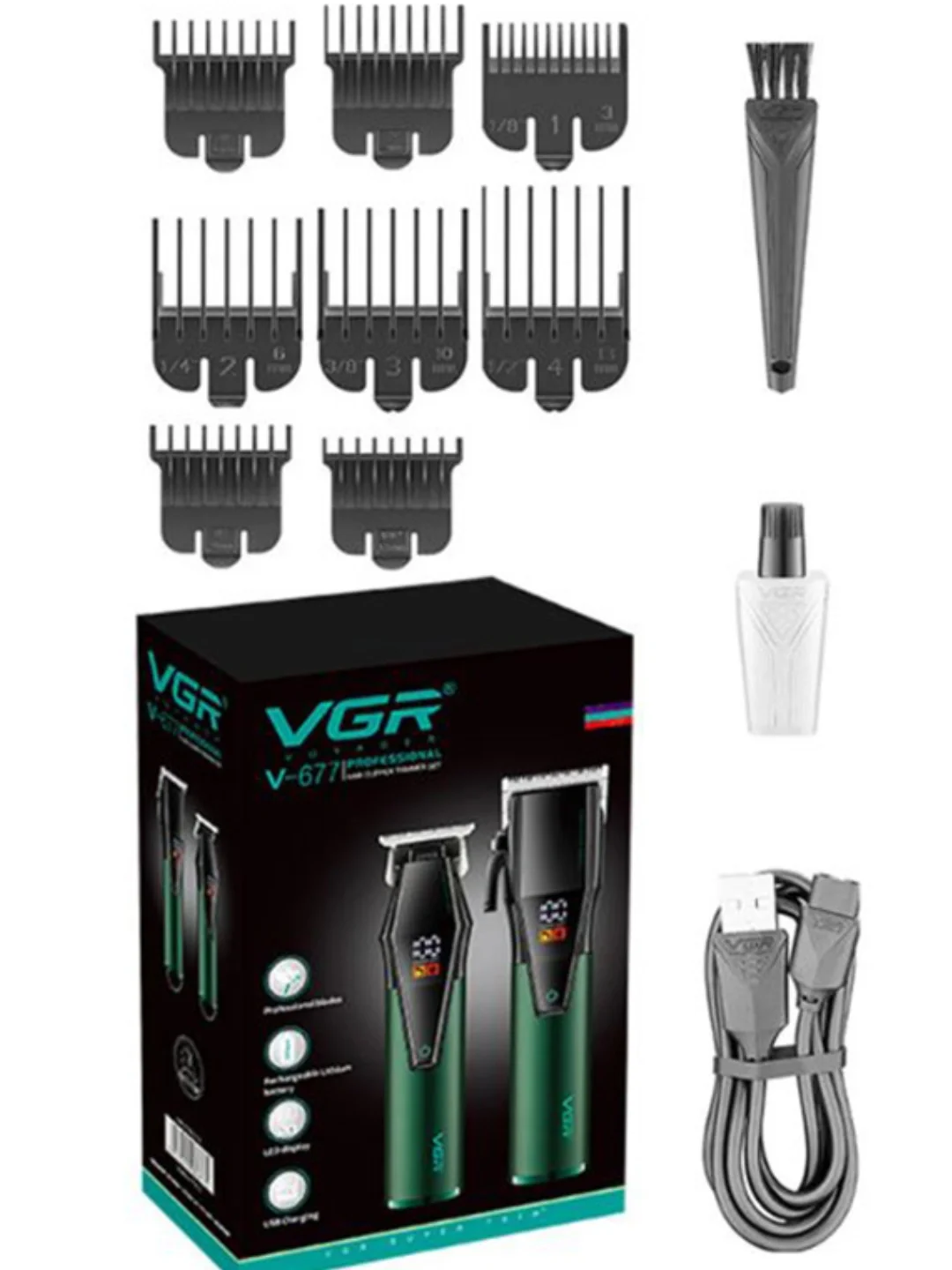 VGR V-677 Soch va soqol mashinkasi, 2000mAh batareya, 240 daq ishlash vaqt - 3