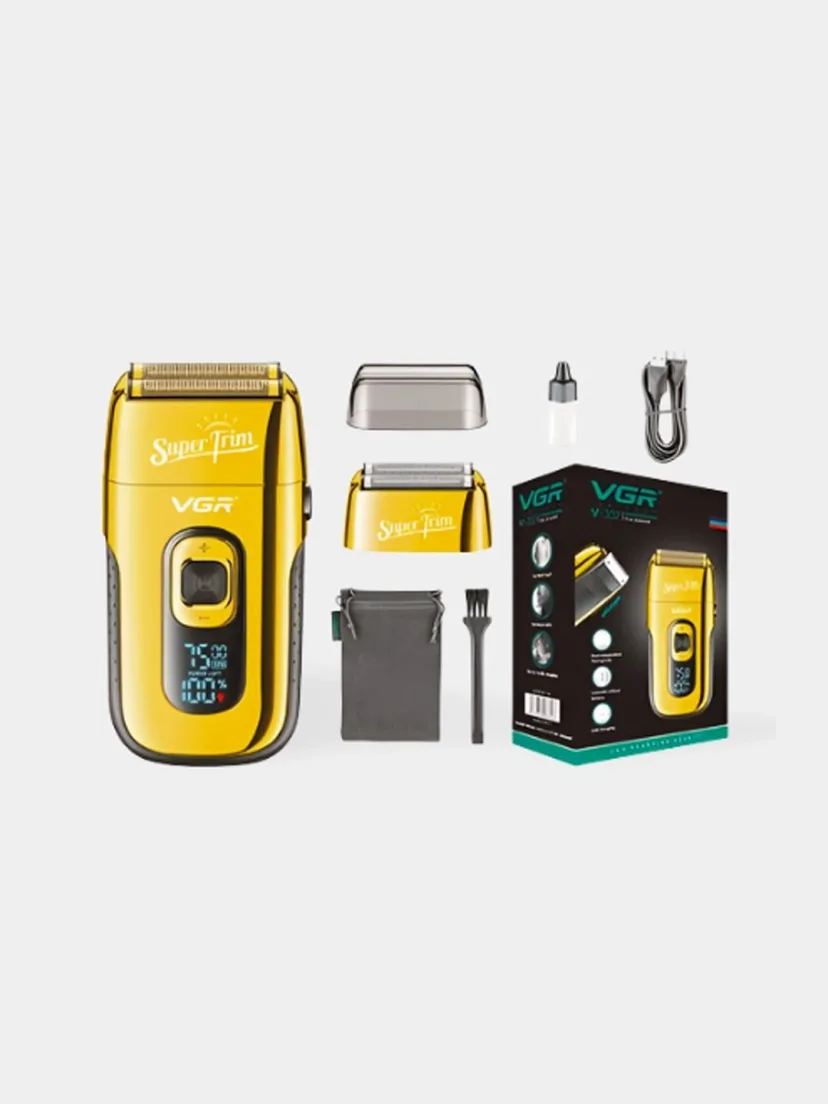 VGR V-332 Foil Trimmer: 1200mAh USB, Soqol va Soch Olish Mashinkasi