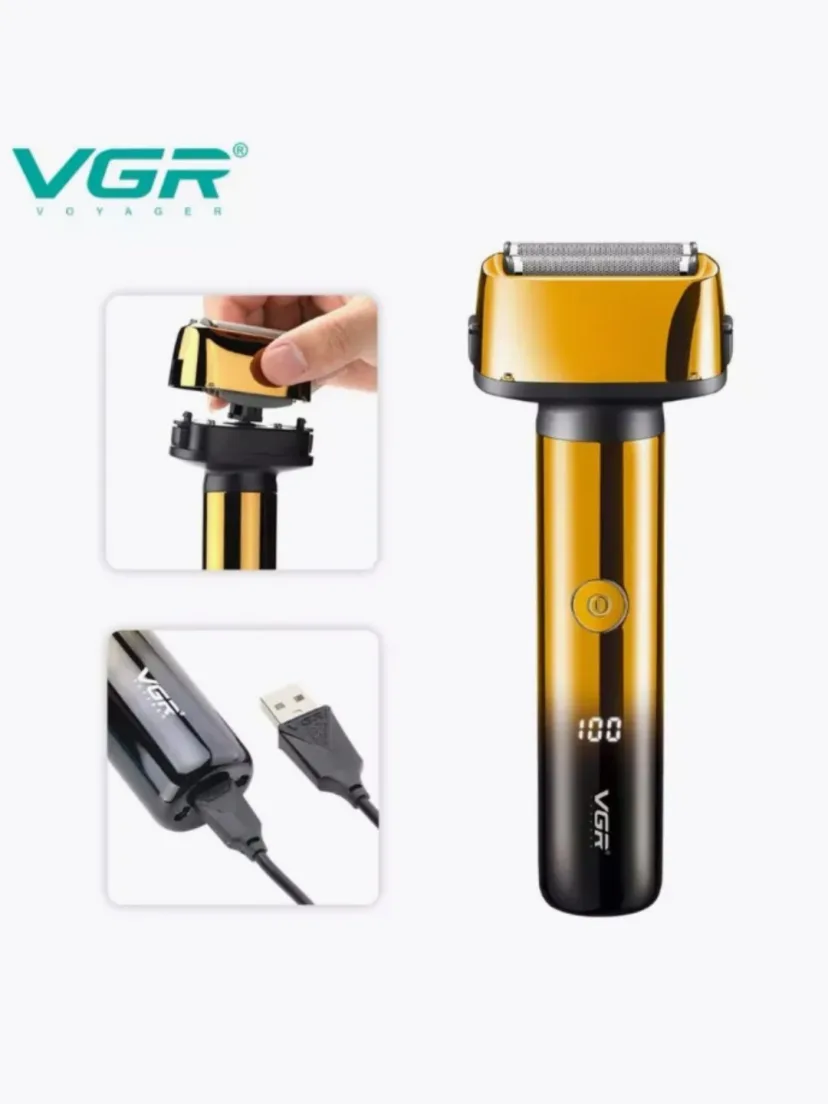 VGR V-367 Soqol uchun 3-v-1 elektr ustara, alyuminiy rangli, 120 min