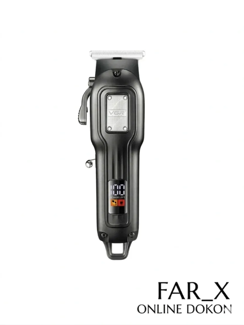 VGR V-918 trimmer: zanglamaydigan po'lat, USB, displey