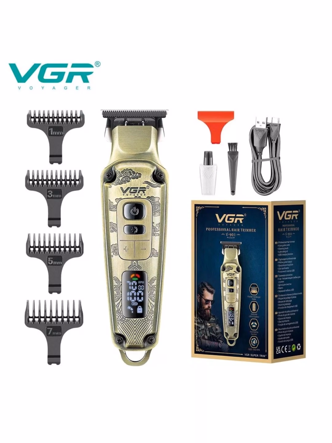 VGR V-901 Trimmer: 50 Sovutish, 300 Minut ishlaydi, USB - 2