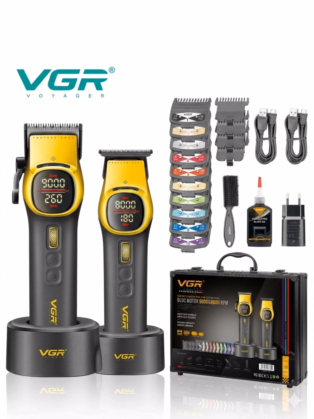 VGR V-885 s2 Ikki Donalik Trimmer va Soch Mashinkasi To'plami