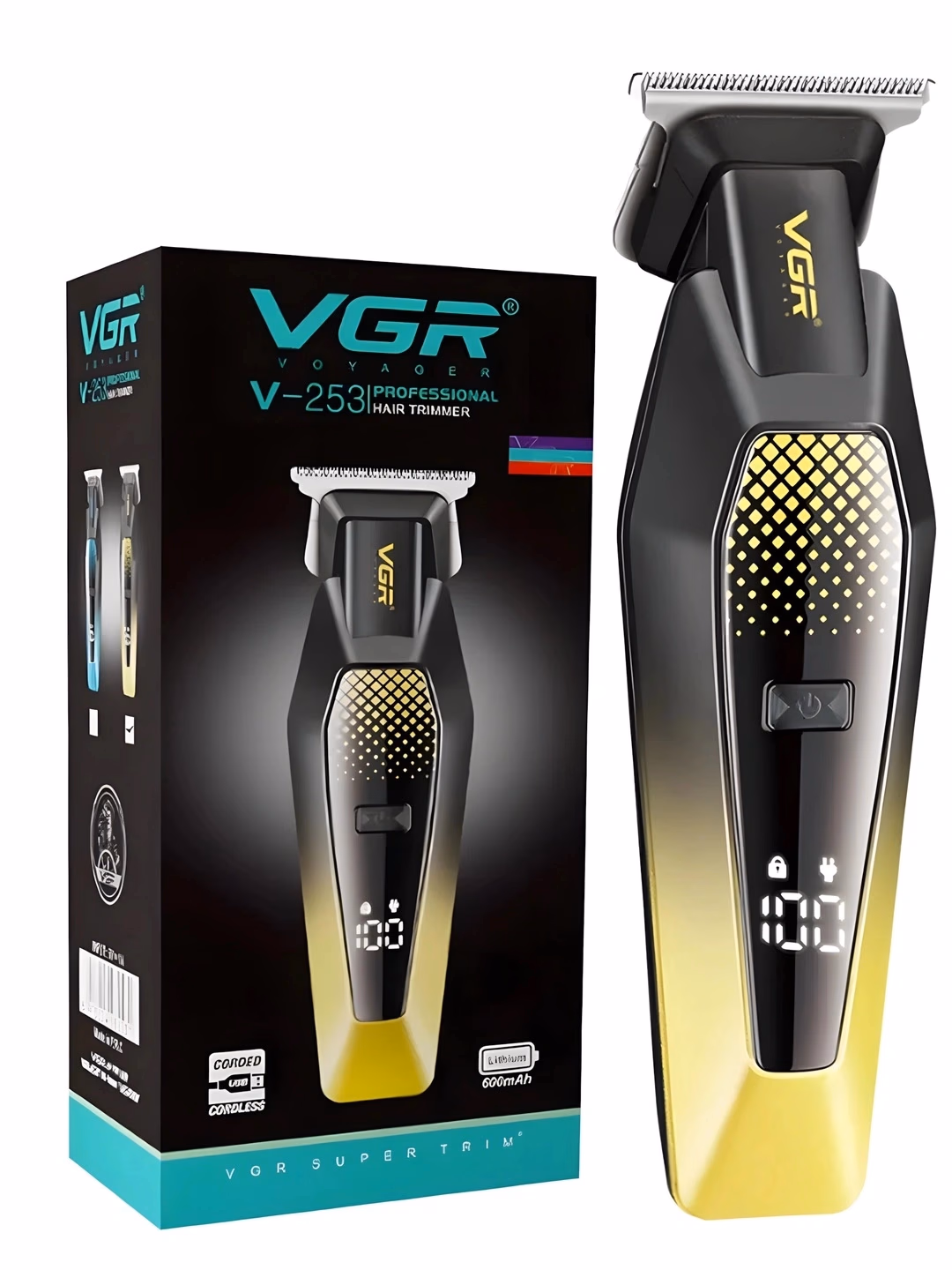 VGR V-253 Professional Soch Va Soqol Olish Mashinkasi USB-C - 3
