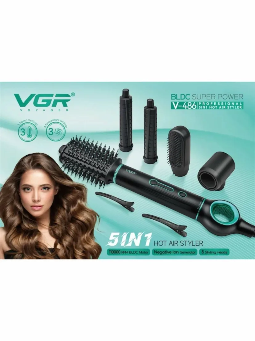 VGR V-486 Issiq havo staileri, BLDC motor, 8 ta nasadka bilan