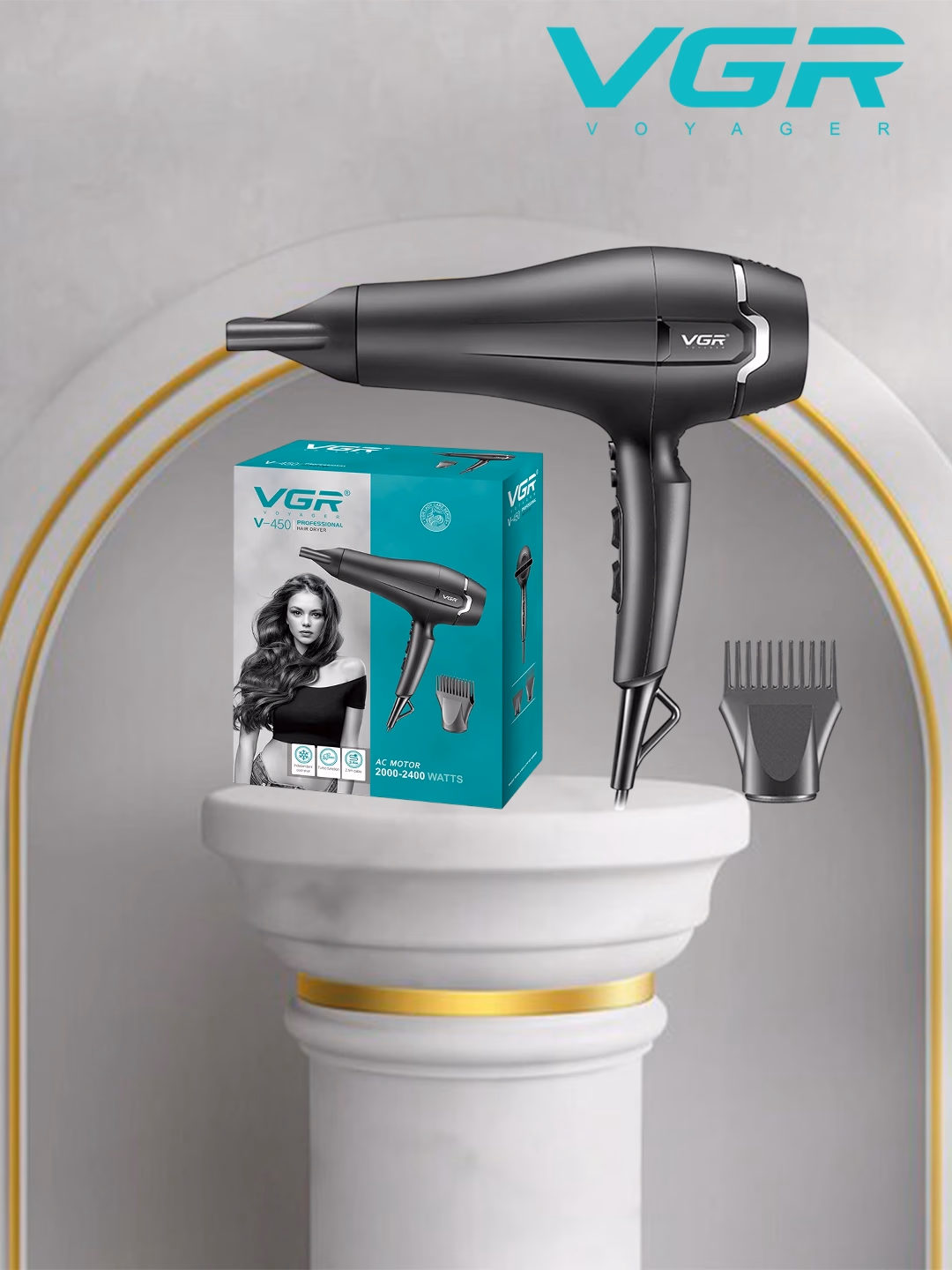 VGR V-450 Fen: 2400W, AI Motor va Ionlash Texnologiyasi
