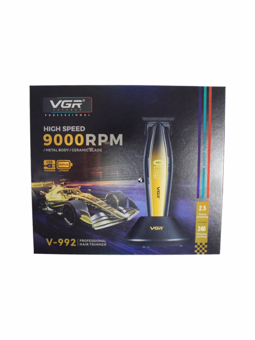 VGR V-615 Burun va Quloq Trimmeri, USB Quvvatlanadigan Zanglamas Po'lat - 3