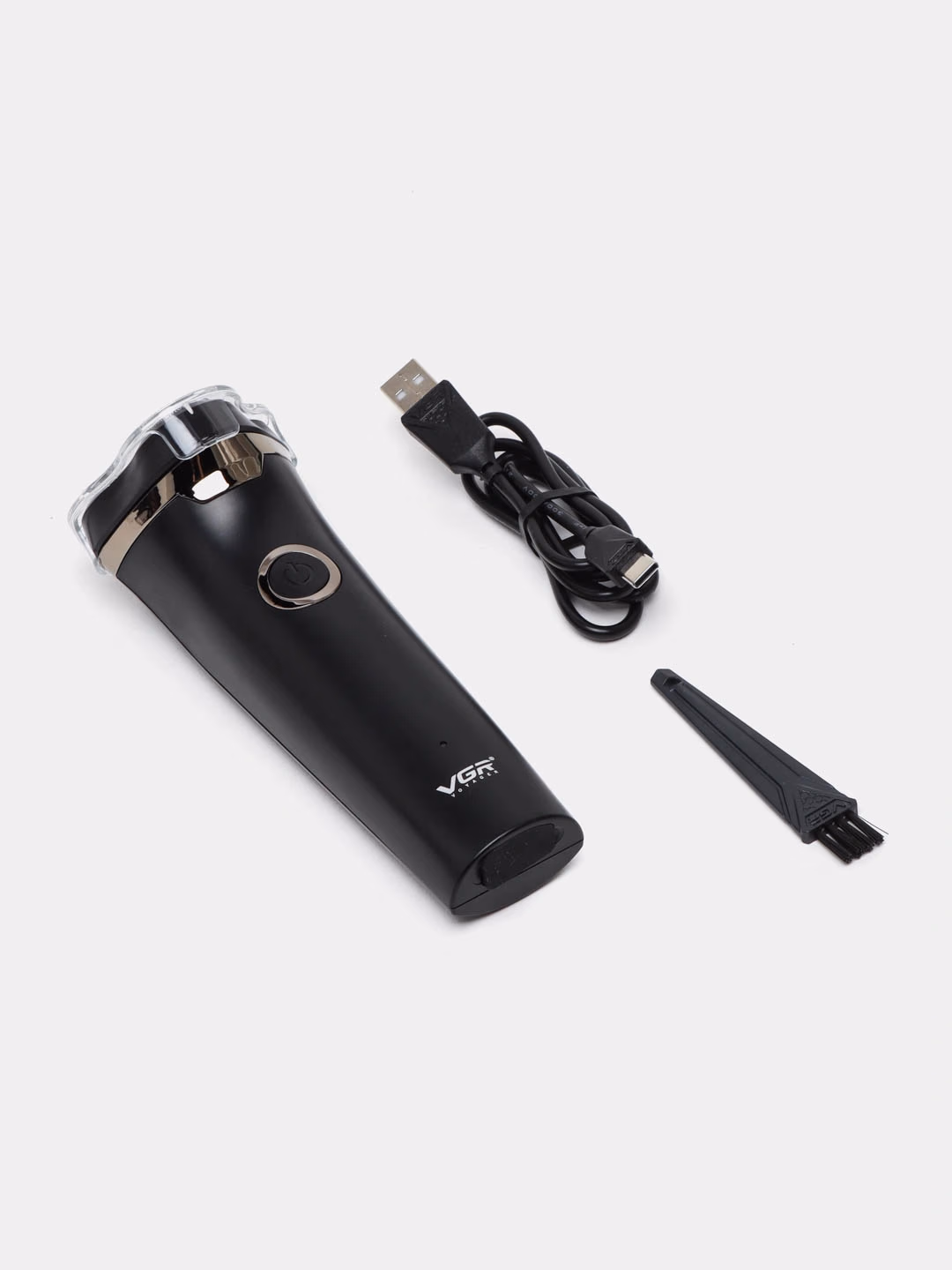 VGR V-319 Ustara, 3 qirrali zanglamas po'lat, USB zaryadli, quruq va ho'l soqol olish uchun - 4
