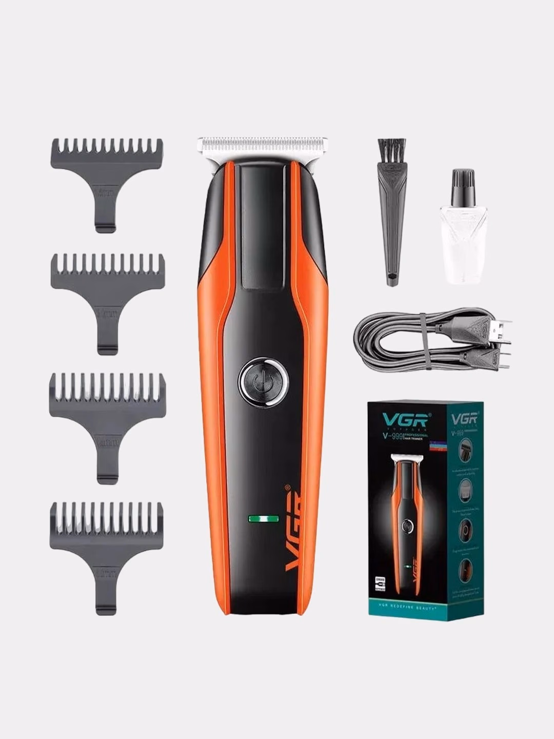 VGR V-999 Professional Simsiz Trimmer. Soch, Mo'ylov va Soqol Uchun Kesish Mashinasi