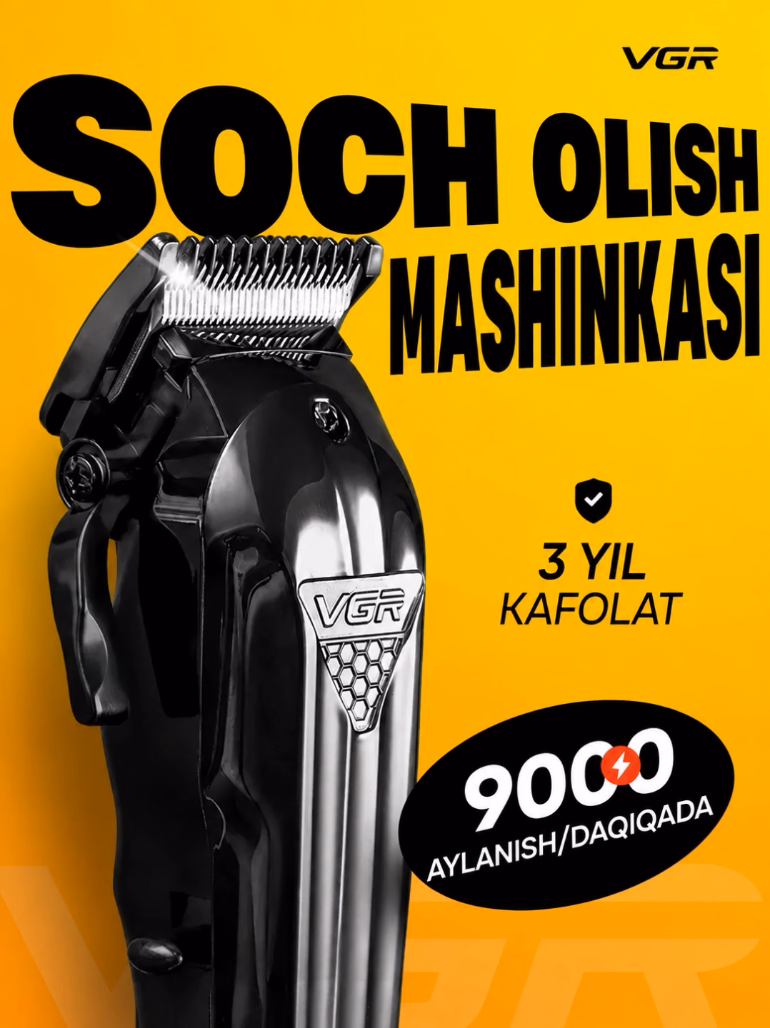 VGR V-013 Professional Soch Olish Mashinasi, 200 Dk Ishlash Muddati va Displayli - 4