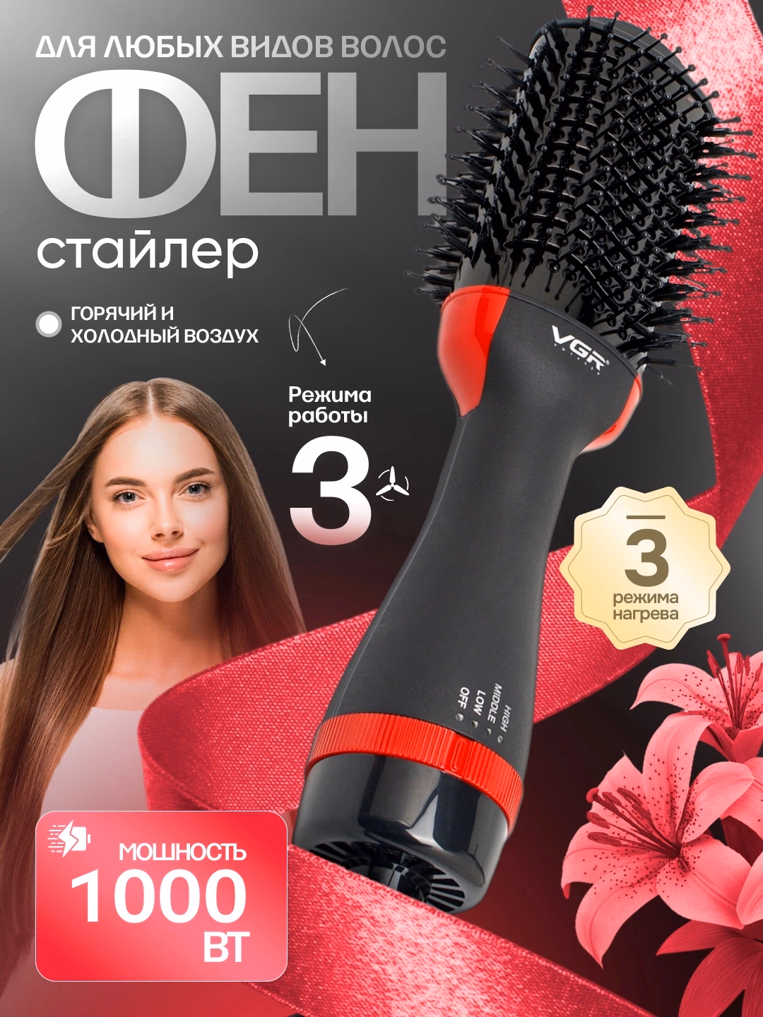 VGR V-451 Professional Soch Feni 2000W, Tez Quritish - 3