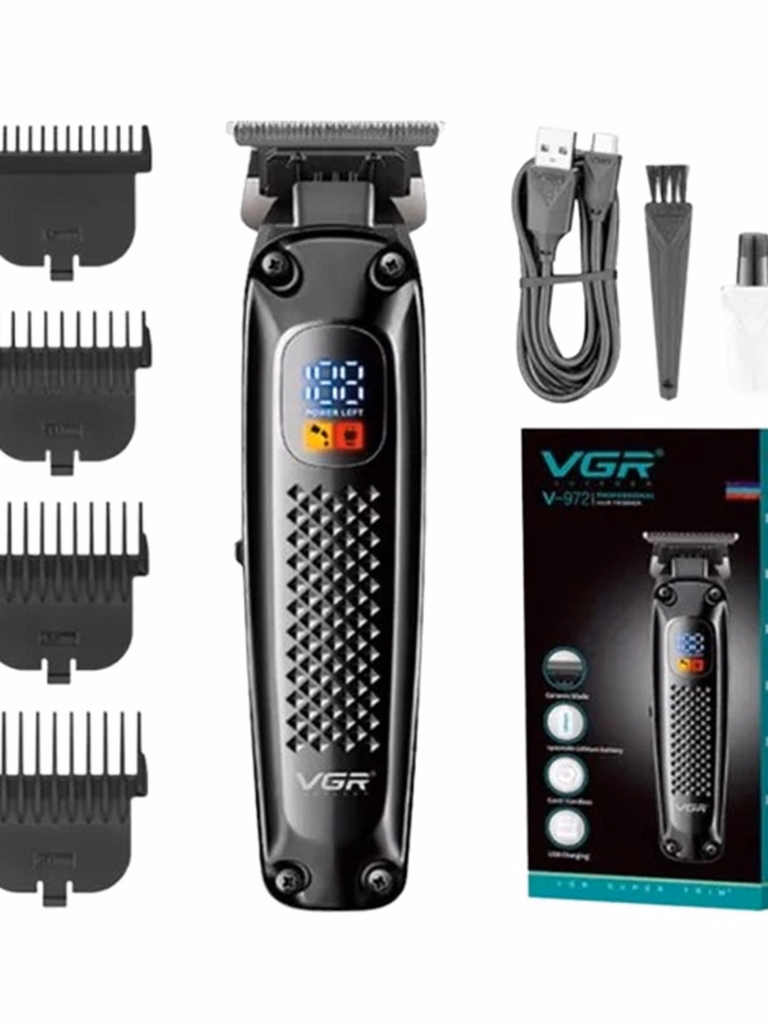 VGR V-972 Professional Soqol Trimmeri, Akkumulyatorli, Po'lat Pichoq - 3
