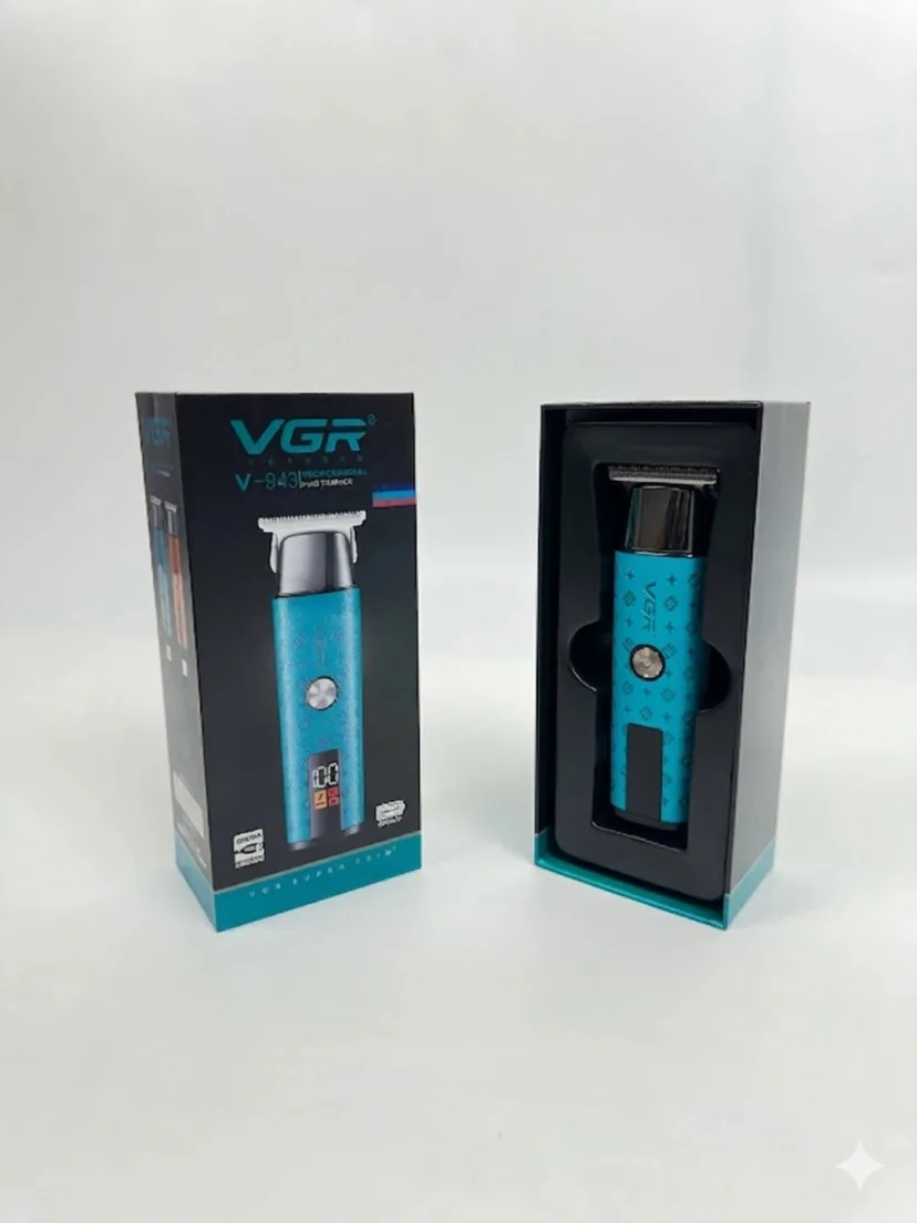 VGR V-943 Professional Trimmer, Zanglamaydigan Po'lat va Lityum Batareya