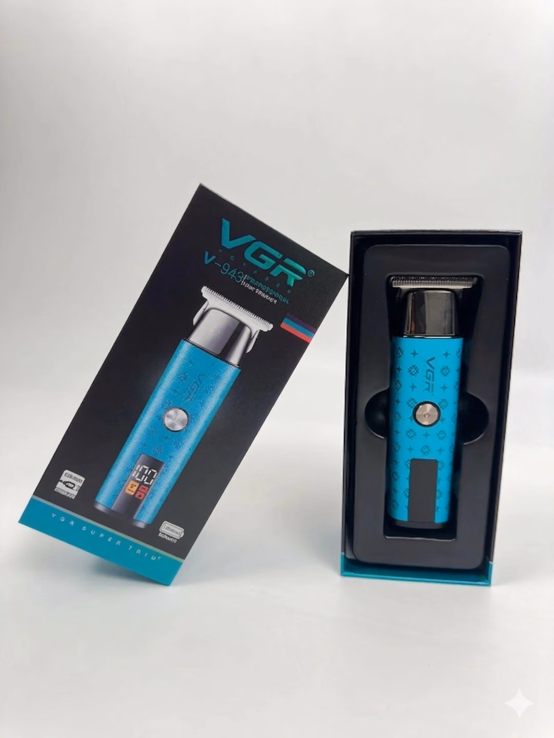 VGR V-943 Professional Trimmer, Zanglamaydigan Po'lat va Lityum Batareya - 2