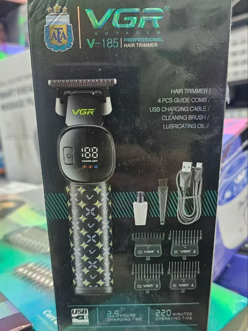 VGR V-185 trimeri, zanglamaydigan po'lat, 220 daqiqa ishlash, USB zaryadlanadigan
