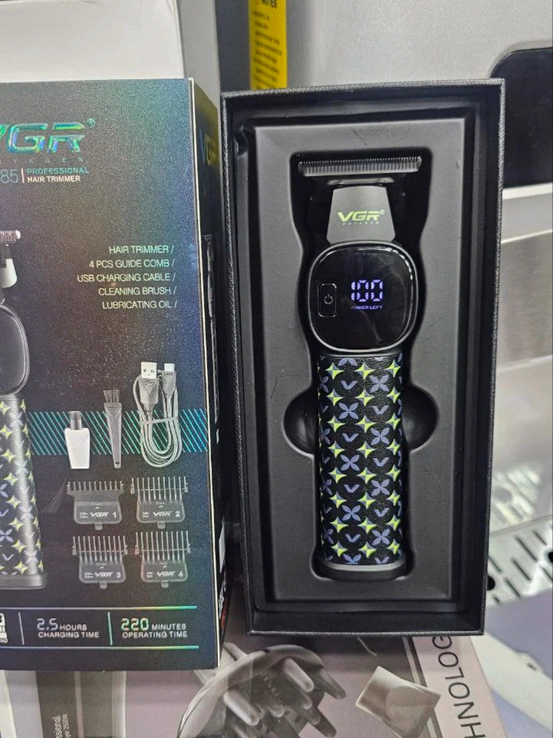 VGR V-185 trimeri, zanglamaydigan po'lat, 220 daqiqa ishlash, USB zaryadlanadigan - 2