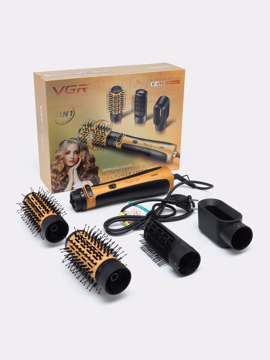 VGR V-495 Fen-taroq, 1200W, keramik qoplamali, 360° aylanuvchi professional turmak - 4