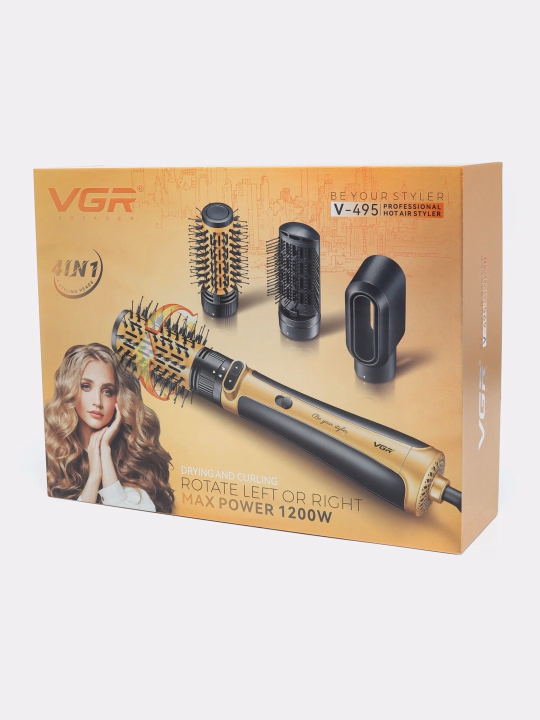 VGR V-495 Fen-taroq, 1200W, keramik qoplamali, 360° aylanuvchi professional turmak - 6