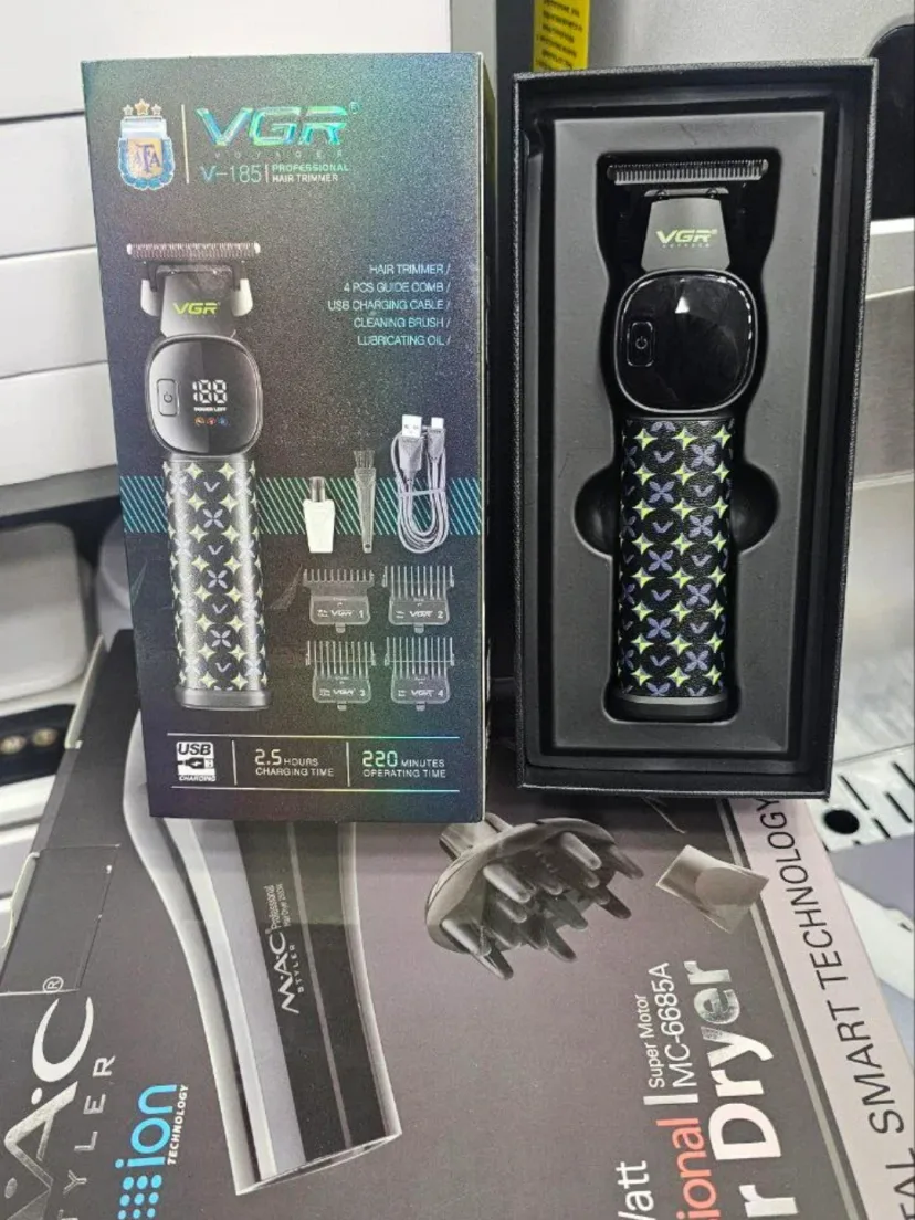 VGR V-185 trimeri, zanglamaydigan po'lat, 220 daqiqa ishlash, USB zaryadlanadigan