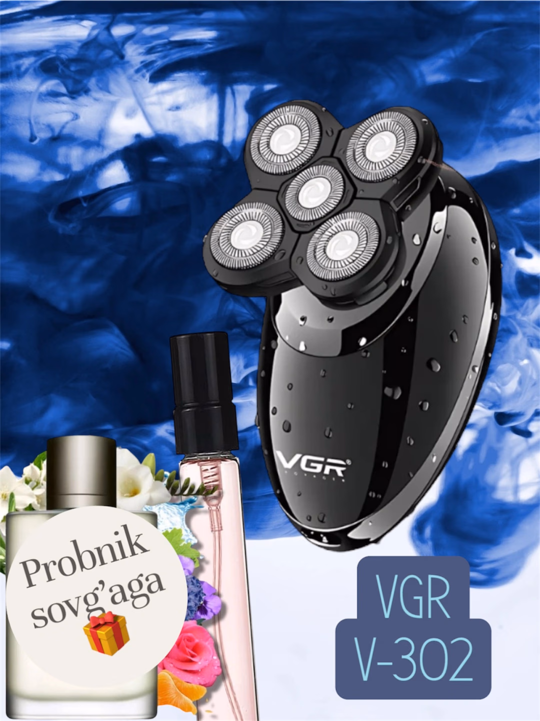 VGR V-302 Simsiz Trimmer: 5D Zanglamas Po'lat, Li-ion Batareya, Soqol va Soch uchun