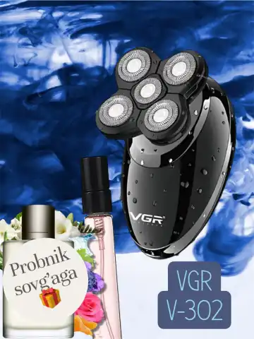 VGR V-302 Simsiz Trimmer: 5D Zanglamas Po'lat, Li-ion Batareya, Soqol va Soch uchun