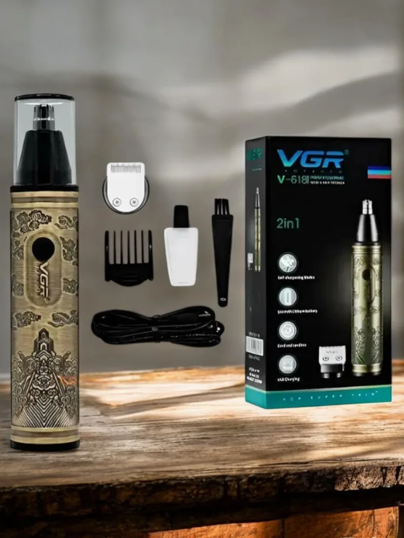 VGR V-618 Simsiz Professional Trimmer. Aqlli va aniq so'lg'ish uchun. Tez va qulay ishlatish.