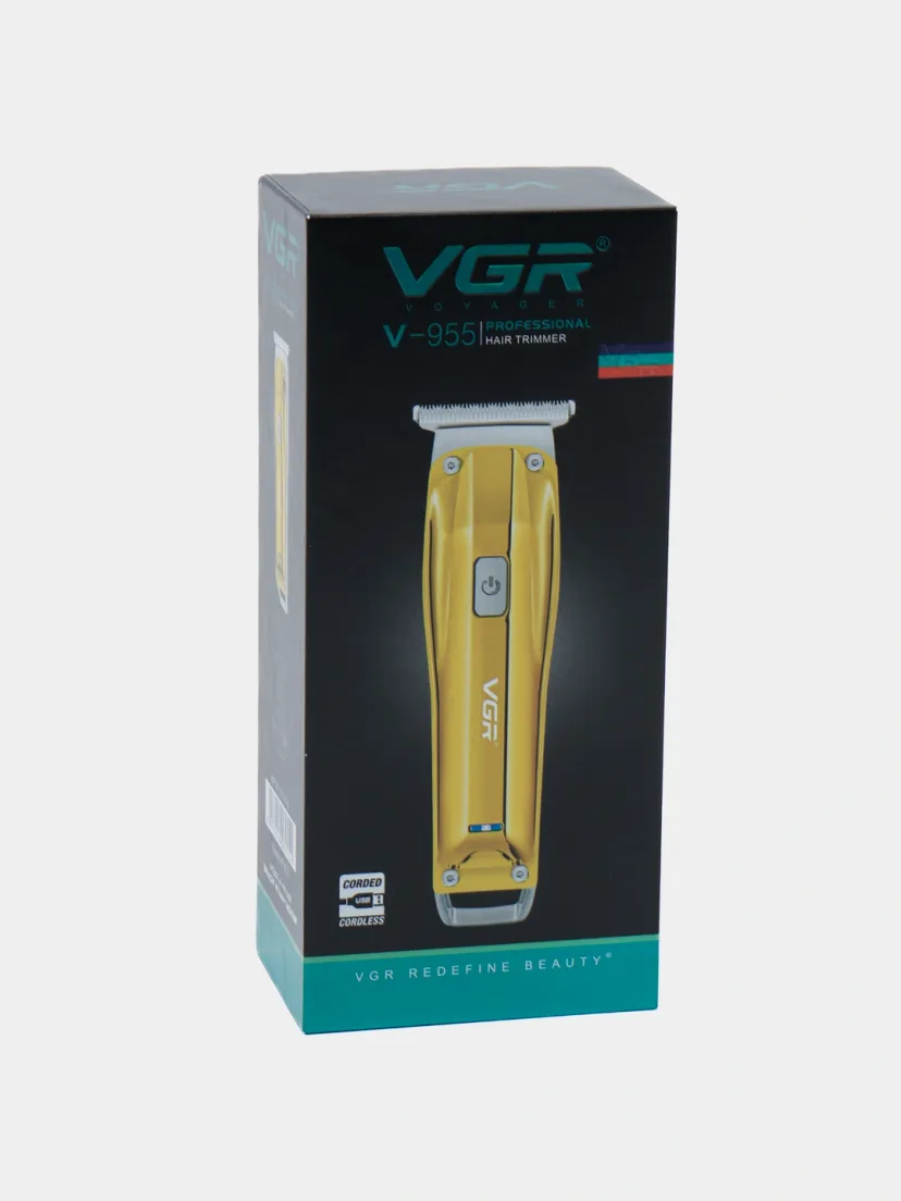 VGR V-955 Professional Simsiz Trimmer, Soch/Baqa uchun, 3 Nasadka