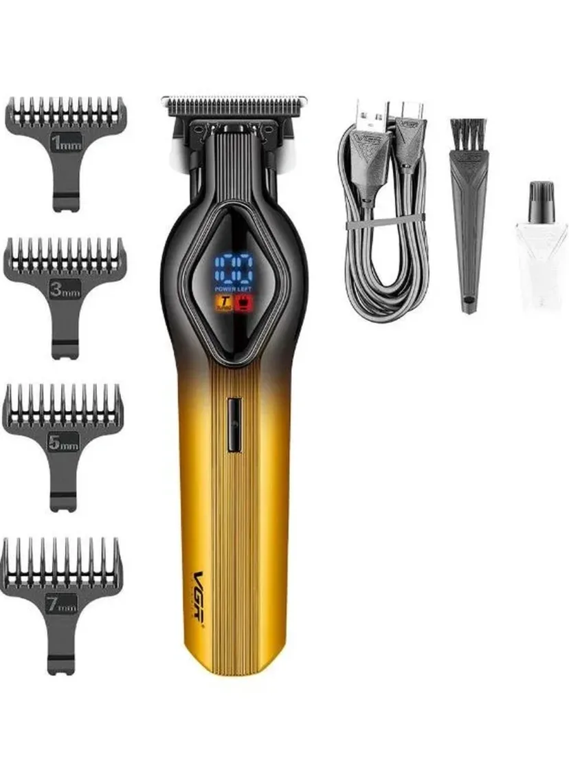 VGR V-921 Trimmer: 1200mAh batareya, USB zaryadlovich, professional soch olish mashinkasi