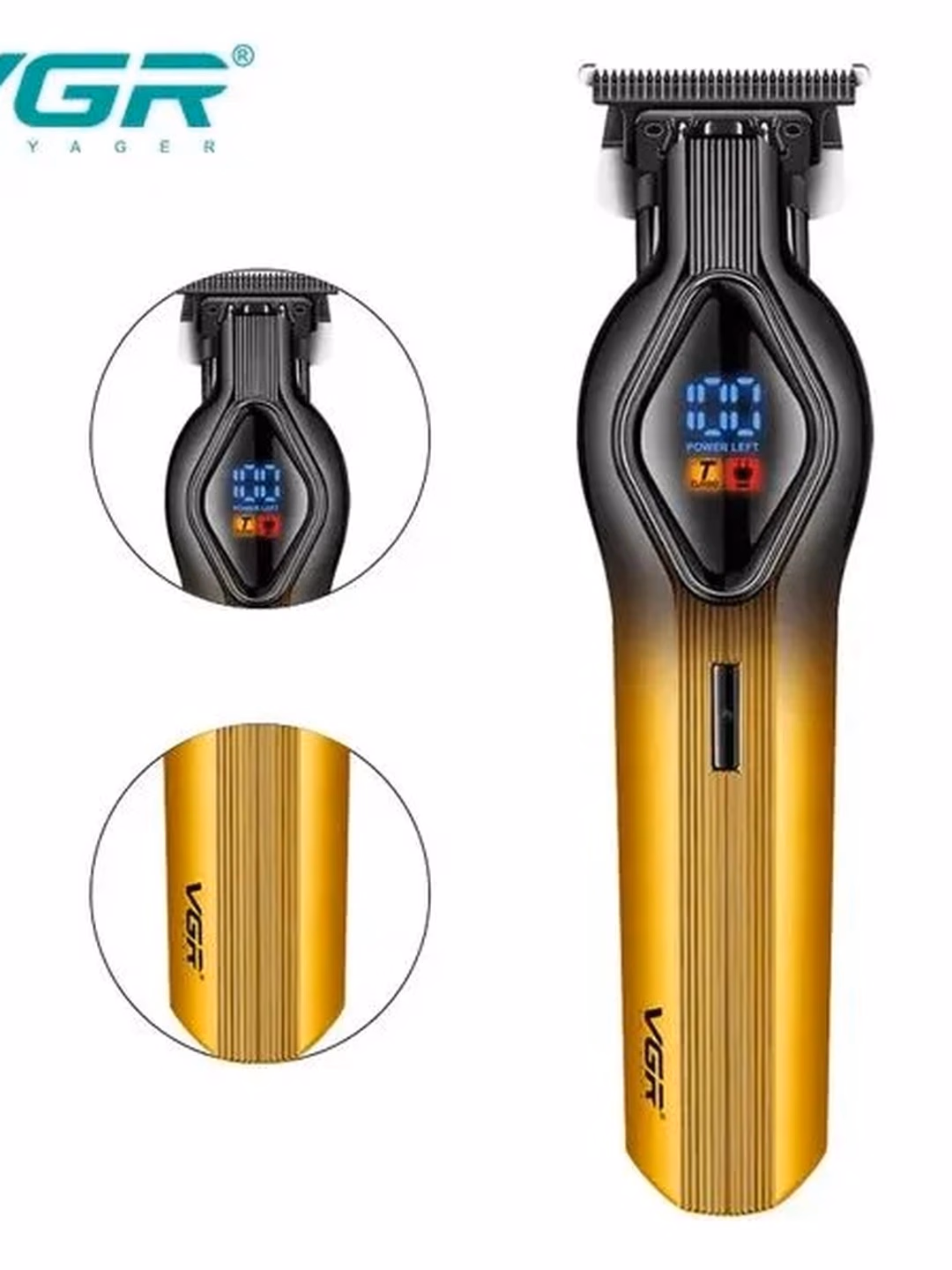 VGR V-921 Trimmer: 1200mAh batareya, USB zaryadlovich, professional soch olish mashinkasi - 3