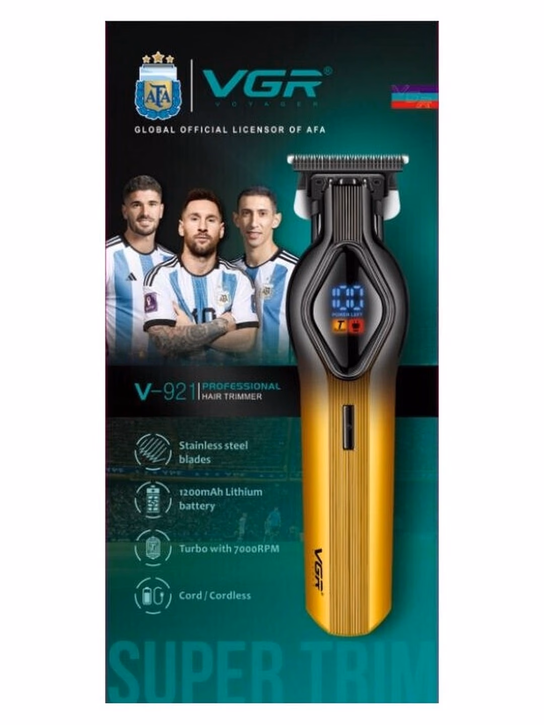 VGR V-921 Trimmer: 1200mAh batareya, USB zaryadlovich, professional soch olish mashinkasi - 4