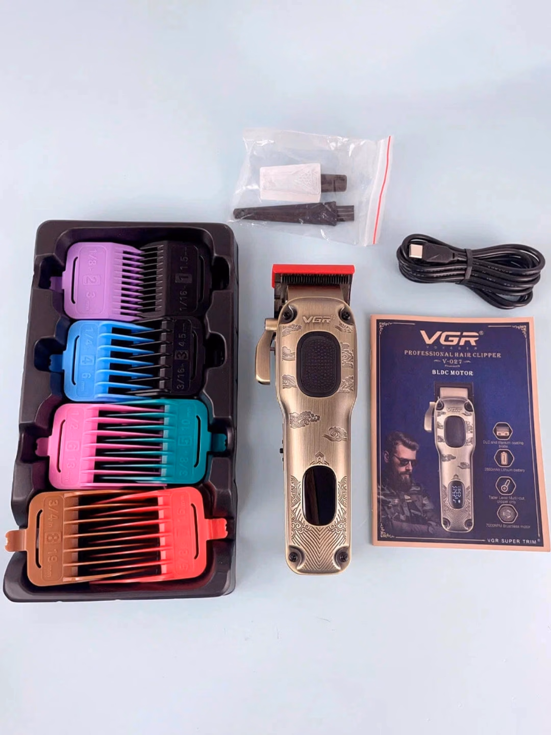 VGR V-027 Professional Soch Mashinkasi: BLDC Motor, 200 Daq., Tesla Pichoqlar - 2