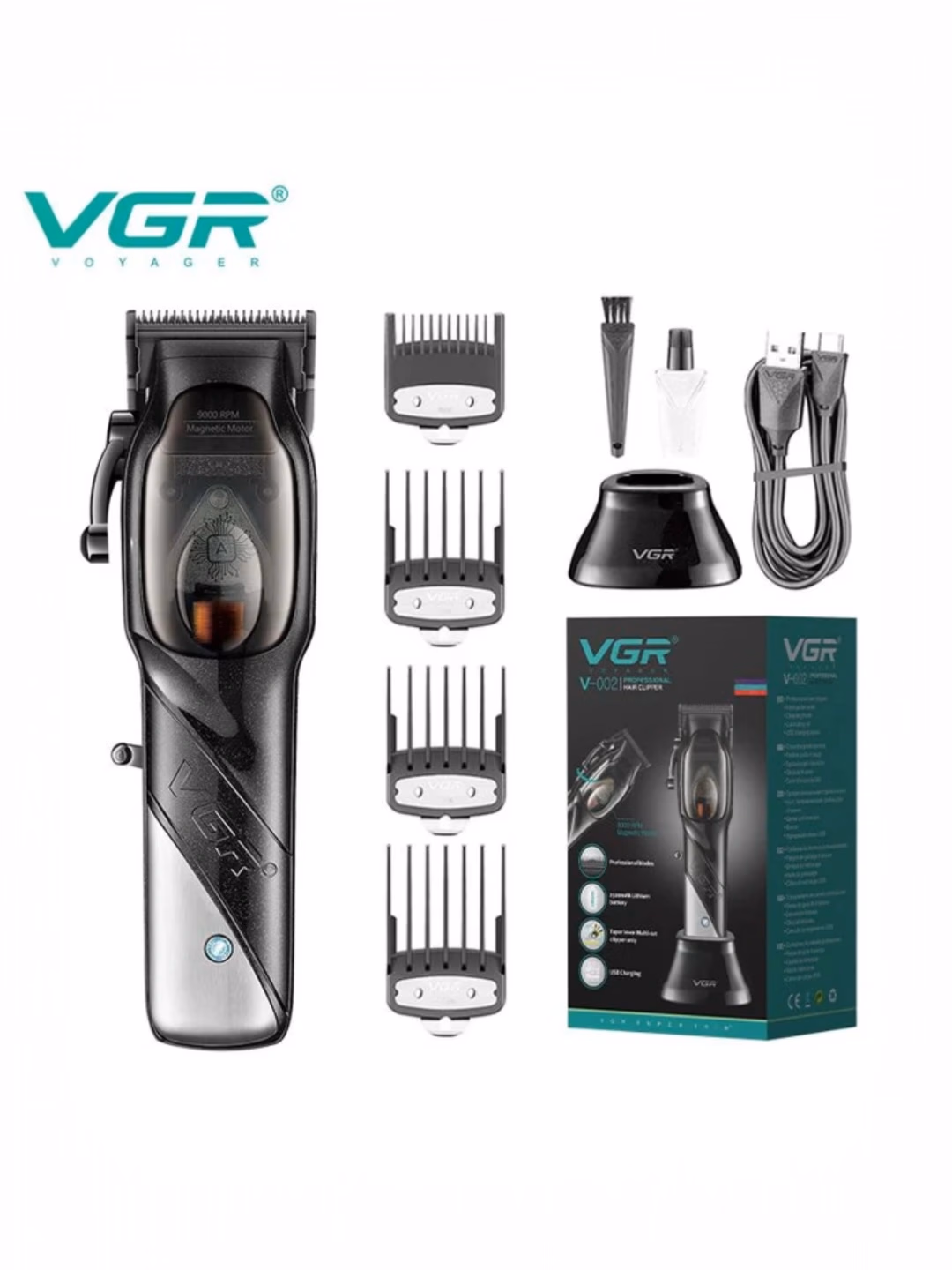 VGR V-002 Simsiz Trimmer: Soch va Soqol Uchun Professional Qurilma