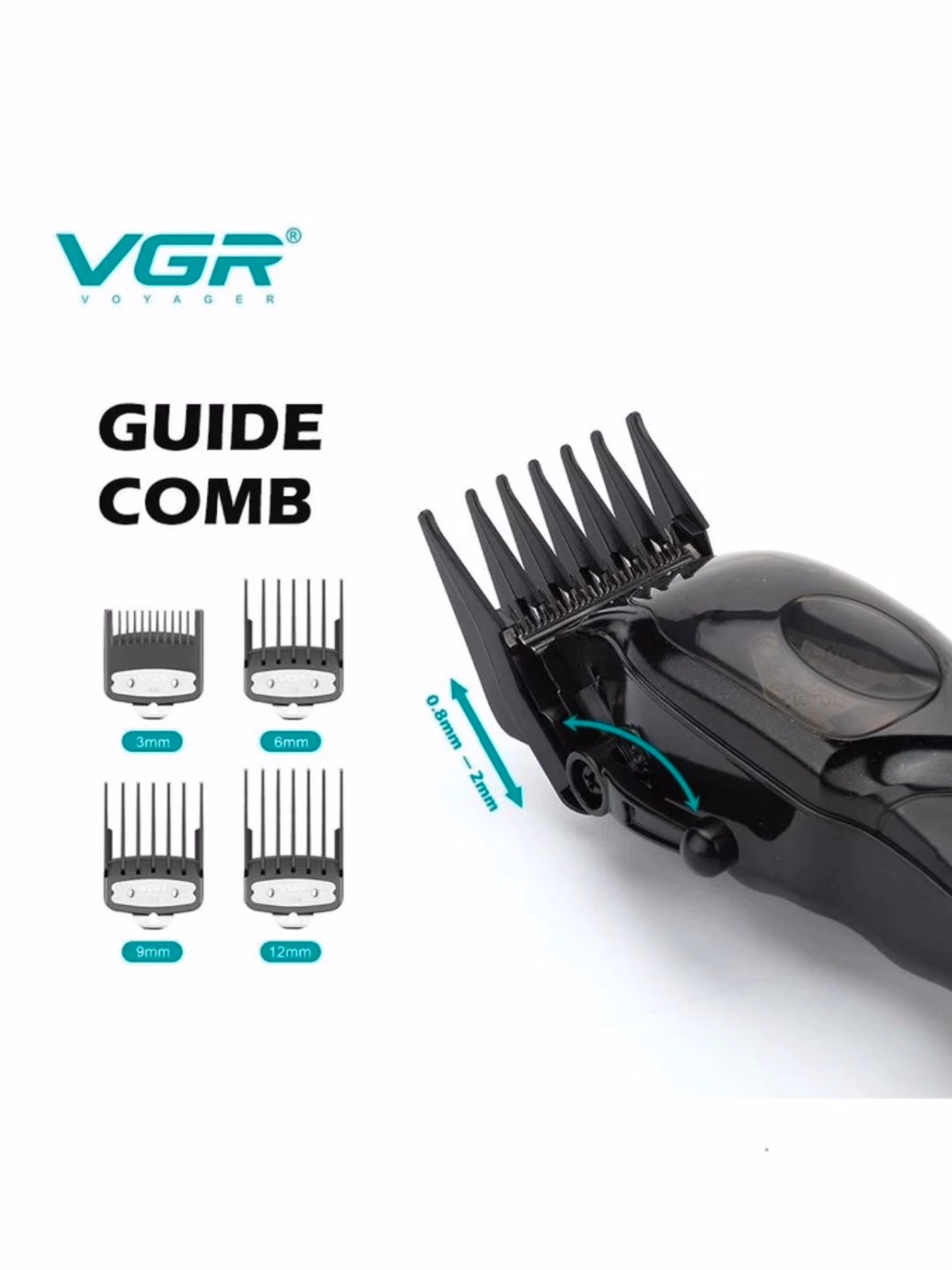VGR V-002 Simsiz Trimmer: Soch va Soqol Uchun Professional Qurilma - 2