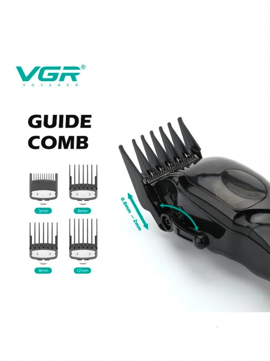 VGR V-002 Simsiz Trimmer: Soch va Soqol Uchun Professional Qurilma - 2