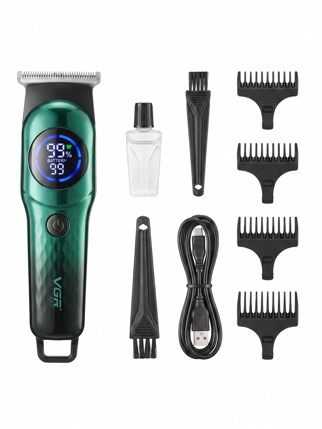 VGR V-966 Erkaklar uchun professional soch-soqol mashinasi, USB zaryadli - 2