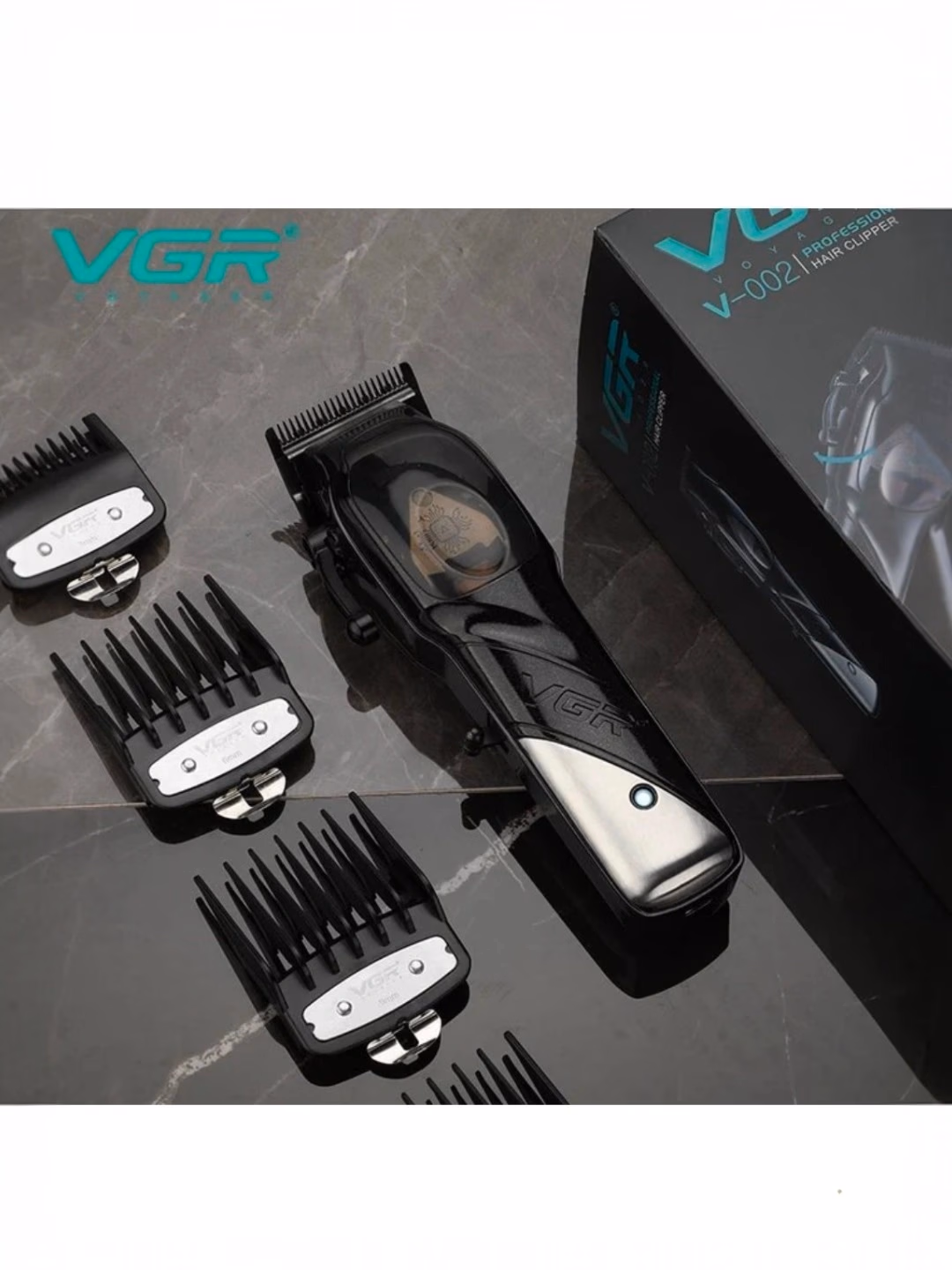 VGR V-002 Simsiz Trimmer: Soch va Soqol Uchun Professional Qurilma - 5