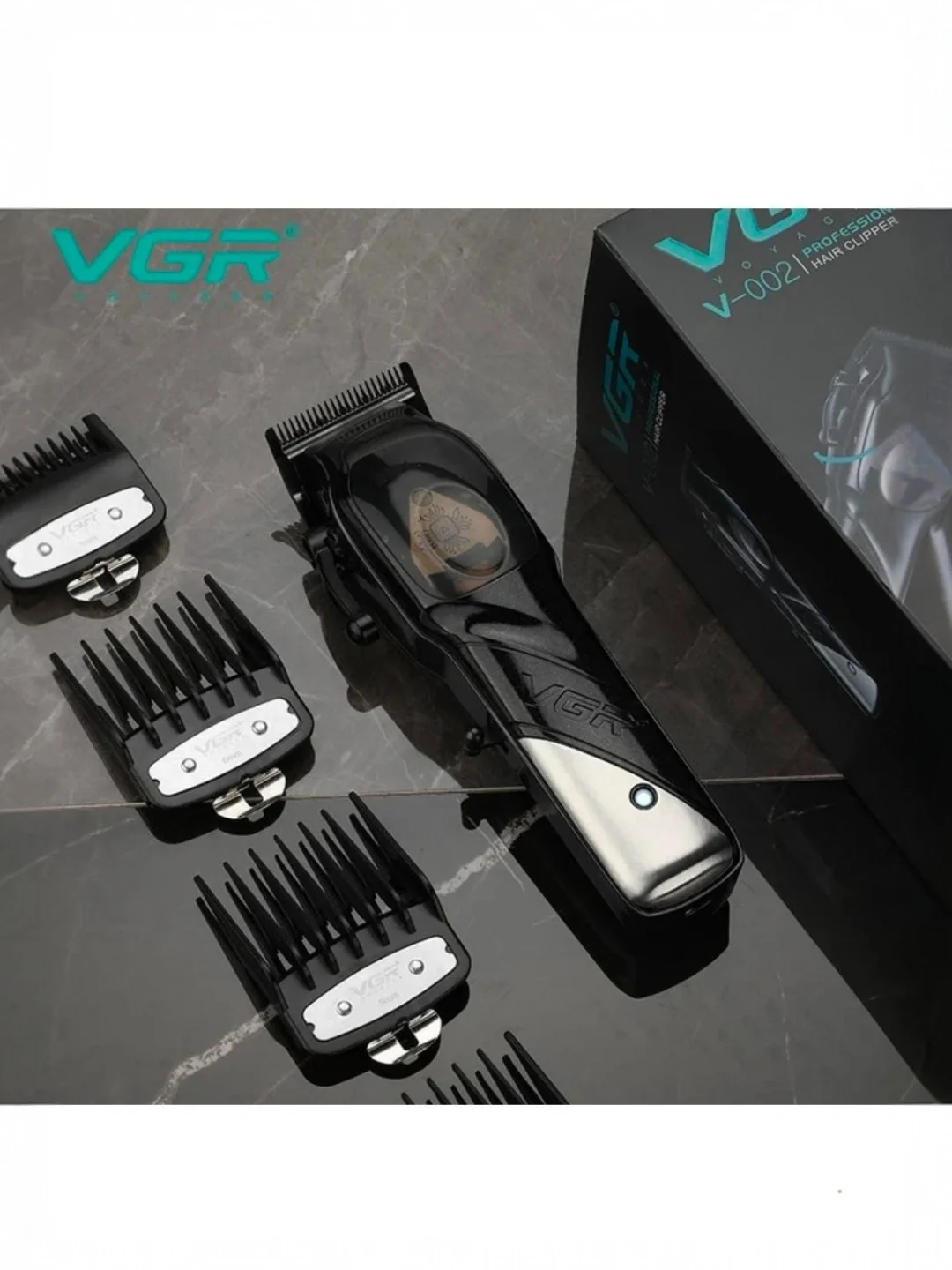 VGR V-002 Simsiz Trimmer: Soch va Soqol Uchun Professional Qurilma - 5