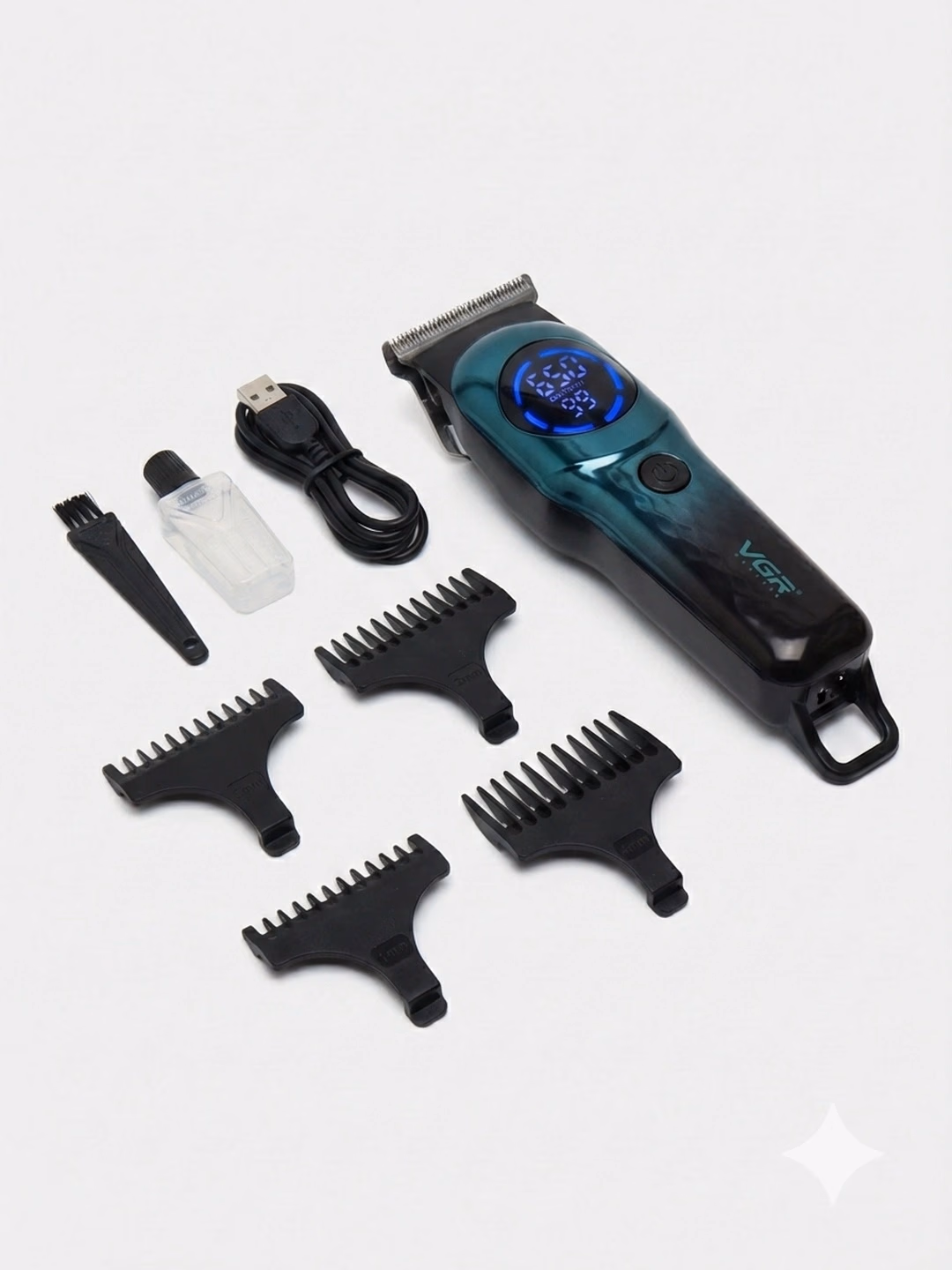 VGR V-966 Erkaklar uchun professional soch-soqol mashinasi, USB zaryadli - 6