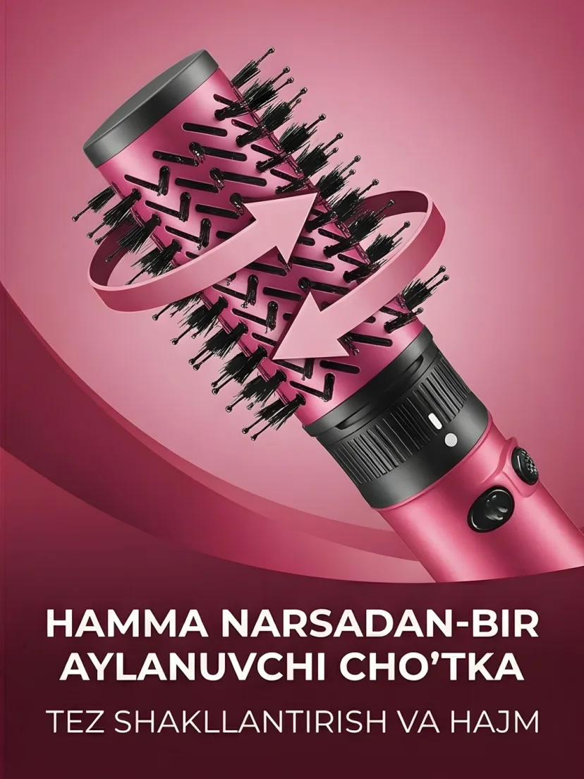 VGR V-480 soch fen cho'tkasi (2v1), keramik ionli qoplamali, 1800W