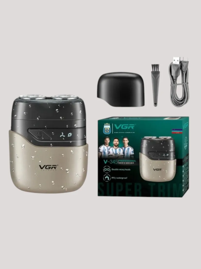 VGR V-345 Elektr Ustara: IPX7 Simsiz, Nam va Quruq Soqol olish uchun