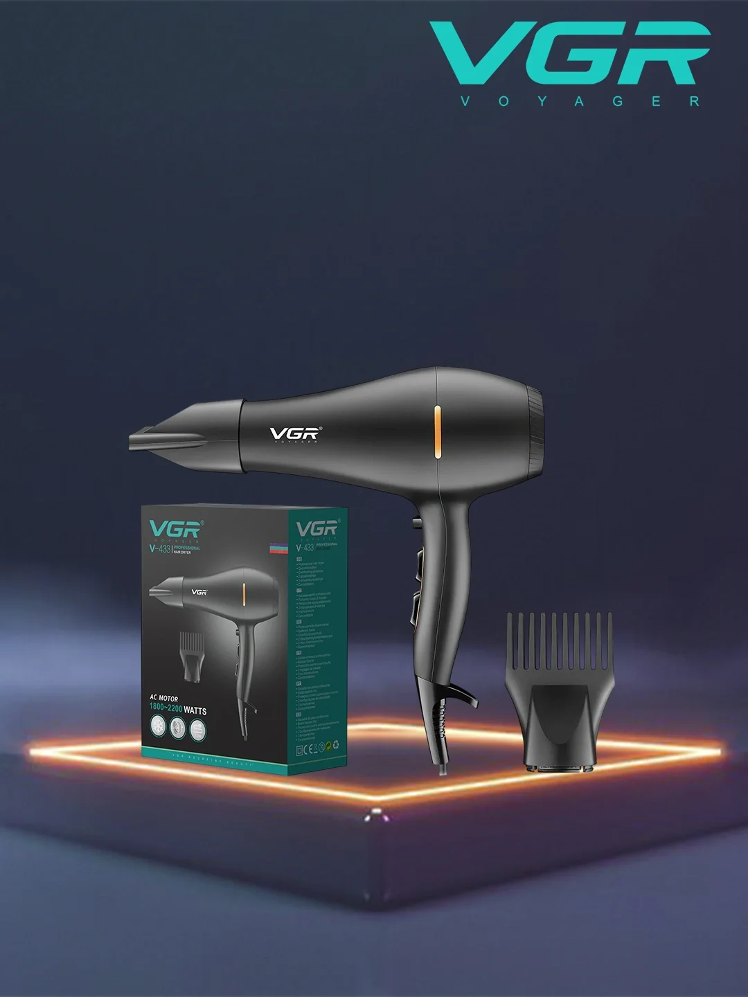 VGR V-433 Professional Fen: 2200W, Keramika Qoplama - Asosiy rasm