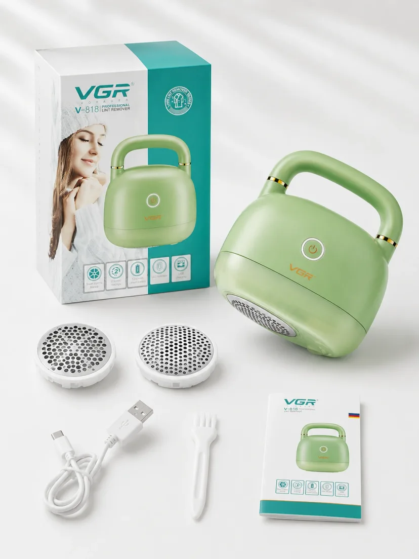 VGR V-818 professional katik o'chiruvchi mashinka, 1200mAh USB, 6 pichoq