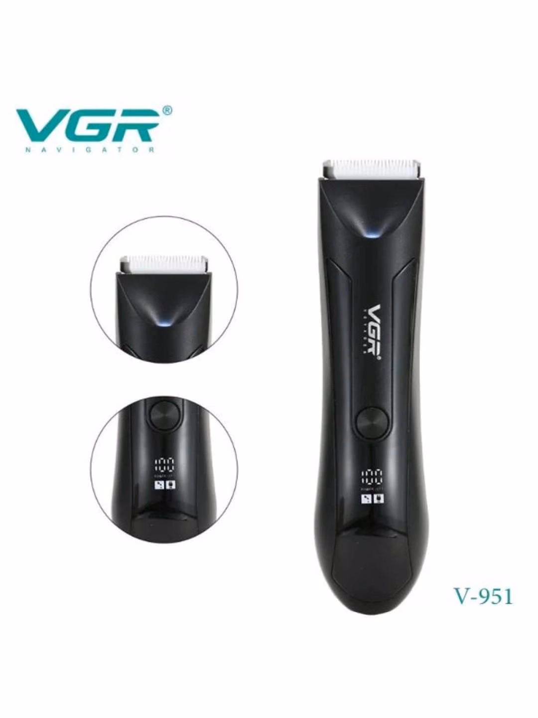 VGR V-951 Butun tana uchun suv o‘tkazmaydigan trimmer, LED displeyli