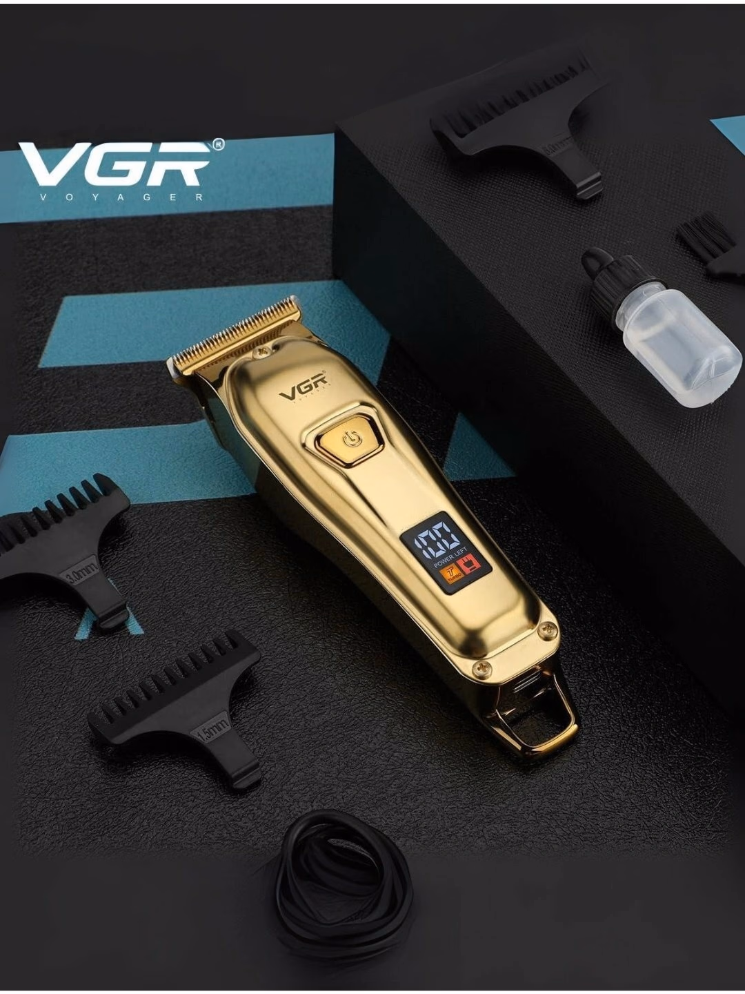 VGR V-965 Trimmer 4-1 Qurilma, 80 Daq, IPX6, Zağʻir Soqol Oligʻini Beshi - 3