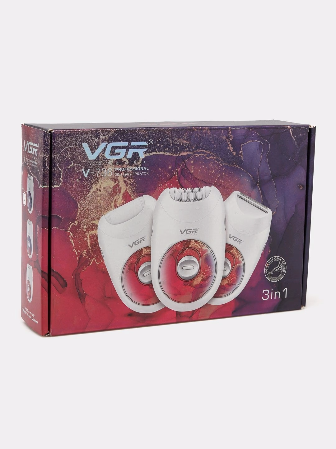 VGR V-786: Simsiz Epilator 3-in-1, 18 cımbızli, Li-ion, LED, Oq - 5