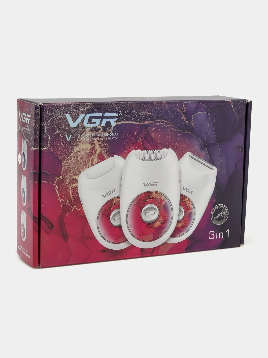 VGR V-786: Simsiz Epilator 3-in-1, 18 cımbızli, Li-ion, LED, Oq - 5